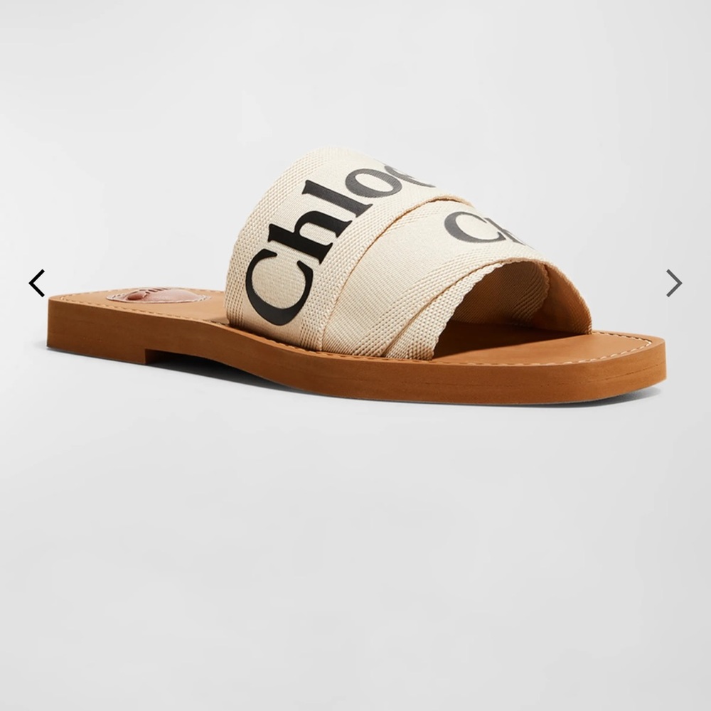 Chloe Logo Woody Slides